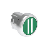 LPSB1123 Нажимная кнопка Platinum диаметром 22 мм, утапливаемая, без фиксации, с пружинным возвратом, символ II, цвет зеленый, без крепежного основания LPXAU120M
