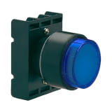 8 LP2T BL206 Толкатель кнопки в пластиковом корпусе, выступающий тип, с возможностью установки подсветки, без фиксации, (в комплекте с крепежным основанием ..AU120), цвет синий