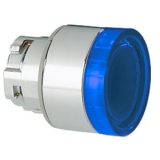 8LM2TBL106 Толкатель кнопки в металлическом корпусе, без фиксации, с возможностью установки подсветки, утапливаемый тип, видимый сбоку, (без крепежного основания ..AU120), цвет синий
