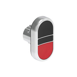 LPSB7112 Кнопка нажатия с двумя плоскими, утапливаемыми кнопками без фиксации, цвета черный-красный, без крепежного основания LPXAU 120M