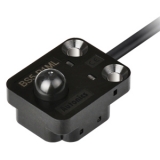 BS5-P1MD-P Фотоэлектрический микродатчик с кнопкой, размер 20x14x25 мм, глубина нажатия кнопки до 5 мм, Режим работы на затемнение (вкл. при нажатии кнопки), Выход PNP, Питание 12-24VDC, кабель 2 метра