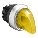 LPCSL1205 Переключатель с подсветкой пластиковый с короткой ручкой (без крепежного основания ..AU120), 2 положения с фиксацией 0-1, желтый
