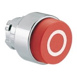 8LM2TB2104 Толкатель кнопки в металлическом корпусе, выступающий тип, без фиксации, (без крепежного основания ..AU120), цвет красный, сирмвол "O"
