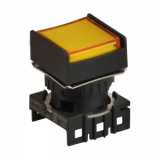 S16PRS-H4Y YELLOW Кнопочный выключатель, квадратный, позиция: 16 мм,тип ограждения: с ограждением с 2 сторон, тип эксплуатации: фиксируемые (с подсветкой), желтый