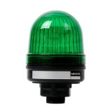 MS56L-F20-G  Компактный сетодиодный сигнальный маячок, диаметр 56 мм, Постоянное + мигающее свечение, Питание  220VAC. Цвет зеленый, IP65, монтаж на панель пластиковой гайкой M20