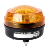 MS86L-FFF-Y-F Светодиодная сигнальная лампа d=86мм, Питание 90-240VAC, постоянное + мигающее свечение, Цвет Желтый, Низкопрофильный тип плафона