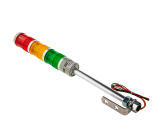 MT45-RYG24 Светосигнальная колонна, D=45 мм, постоянное свечение, установка на стойку с кронштейном для настенного монтажа, Питание 24В AC/DC, LED, красный/желтый/зеленый. t раб. -10...+50 С, IP40