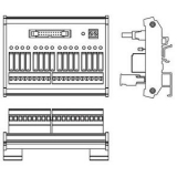 UB-10-OR16A Клеммный модуль на DIN-рейку 16 реле с разъёмом IDC-20 для DVP32SN11TN, AH32AN02T-5C и AH64AN02T-5C (аналог DVPAETB-OR16A)