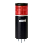 ML8M-F100-R-B 12-24VAC/DC Светодиодная сигнальная колонна, диаметр 86 мм, пост. свечение + мигающее свечение, 12-24 V AC/DC, 1 секция, красный, цвет корпуса: черный