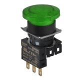 S16BR-H1GC GREEN/1C Пусковой кнопочный выключатель, позиция: 16 мм, размер кнопки:23,5, без подсветки,цвет: зеленый, блок контактов:контакт С:1