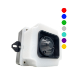 SNT-ESP22-RGB  ( Полный аналог FORNAZZO FNAZ-ESP22-RGB ) сирена электронная с литым корпусом и 7 мелодий, 105-121 Дб макс. на расст. 1м, 85-250V AC/DC, IP65 цвет зеленый, красный, желтый, синий, голубой, фиолетовый, белый