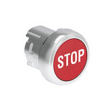 LPSB1134 Нажимная кнопка Platinum диаметром 22 мм, утапливаемая, без фиксации, с пружинным возвратом, символ STOP, цвет красный, без крепежного основания LPXAU 120M