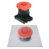 S2ER-E4RBD, Грибовидная кнопка с подсветкой o40 , LED 12-30VDC/AC, НЗ, цвет Красный