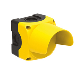 LPZP1A5P  Корпус пластиковый для пультов управления с защитным кожухом над кнопкой, 1 отверстие под кнопку,  цвет желтый