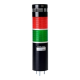 ML8M-B2FF-RG-B Светодиодная сигнальная колонна, диаметр 86 мм, пост. свечение + мигающее свечение + зуммер, питание 90-240 VAC, 2 секции, красный/зеленый, цвет корпуса: черный