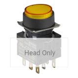 S16PR-E2Y Кнопочный выключатель, круглый, 16 мм, выступающие, с фиксацией, без блока контактов, желтый