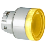 8LM2TBL105 Толкатель кнопки в металлическом корпусе, без фиксации, с возможностью установки подсветки, утапливаемый тип, видимый сбоку, (без крепежного основания ..AU120), цвет желтый