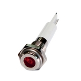 H06F-24R  Светодиодный индикатор высокой интенсивности D = 6 мм, форма головки - плоская, Питание 24VDC, Цвет Красный