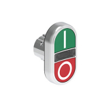 LPSBL7123 Двойная кнопка нажатия без фиксации с белым световым индикатором, с двумя утопленными кнопками, цвета зеленый и красный, символы I и O, без крепежного основания LPXAU120M