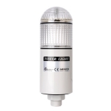 PTD-SC-1FF-C Светосигнальная колонна d=56 мм с куполообразным плафоном, монтаж винтовым креплением M20, осн. корп. 74мм (пластик), 1 модуль (LED) постоянного свечения: прозрачный, питание 90…240VAC, IP65