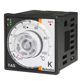 TAS-B4RK4C Аналоговый температурный контроллер, размер 48x48 мм, Управление - Вкл./выкл., ПИД-регулирование, Питание 100-240VAC, Выход реле НО+НЗ (3А, 250VAC), Вход датчика тип K (CA), T- изм. от 0 до 400 гр. Цельсия.