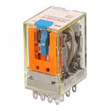 RKF4CO220LTD1 Реле промежуточное, 4 перекидных контакта, 6A (250VAC/30VDC), 220VDC, мех. индикация, тест-кнопка с блокировкой, диод +A1/-A2, LED