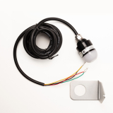 R50-24F-RYG Светодиодная сигнальная лампа, с креплением под отверстие Ø30 + кронштейн, Куполообразный корпус Ø50, постоянное свечение с зуммером, питание 24VDC, Цвета RYG (красный, желтый, зеленый), IP54, кабель 2м