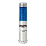 PLDS-102-B Светосигнальная колонна d=25мм, монтаж винтовым креплением M20, осн. корп. 65мм (алюминий), 1 модуль (LED) постоянного свечения: синий, питание 24VAC/DC, IP52