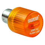 IKMF220S Светодиод LED 220VAC, цоколь BA15S, цвет желтый, стробоскопический