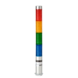 PLDS-402-RYGB Светосигнальная колонна d=25мм, монтаж винтовым креплением M20, осн. корп. 65мм (алюминий), 4 модуля (LED) постоянного свечения: красный/жёлтый/зелёный/синий, питание 24VAC/DC, IP52