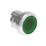 LPSQL103 Металлическая кнопка Platinum диаметром 22 мм, утапливаемая, с подсветкой, цвет зеленый, с фиксацией, возврат повторным нажатием, без крепежного основания LPXAU 120M