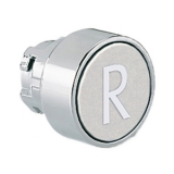 8LM2TB1178 Толкатель кнопки в металлическом корпусе, утапливаемый, без фиксации, (без крепежного основания ..AU120), цвет белый, с симоволом "R"
