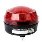 MS86L-BFF-R-F Светодиодная сигнальная лампа d=86мм, питание 90-240VAC, постоянное + мигающее свечение + зуммер, цвет КРАСНЫЙ, низкопрофильный тип плафона