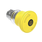 LPSBL6645 Грибовидная, металлическая кнопка Platinum диаметром 40 мм с подсветкой, с фиксацией, возврат поворотом, цвет желтый, для простой остановки, без крепежного основания LPXAU120M