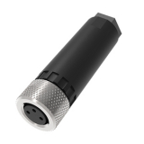 QE8-N3F Разъем прямой M8, 3pin, мама (гнездо), медно-никелевый сплав + PVC; Imax-4A, 60VAC/DC, IP67, под кабель 4…5мм, винтовые зажимы, -40˚С…85˚С preview
