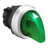 LPCSL1303 Переключатель с подсветкой пластиковый с короткой ручкой (без крепежного основания ..AU120), 3 положения с фиксацией 1-0-2, цвет зеленый