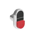 LPSB7212 Двойная кнопка нажатия с одной выступающей и одной утапливаемой кнопками без фиксации, цвета черный-красный, без крепежного основания LPXAU 120M