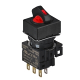 S16SRS-L3RC24 RED/2(R-0-R)/1C/LED 24V Селекторный переключатель, квадратный, 16 мм