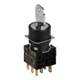 S16KR-1AK3C 2(0-R)/L/3C Селекторный переключатель с ключом, круглый, 16 мм