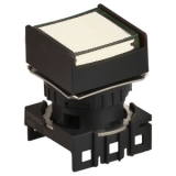 L16RRS-HW Сигнальная лампа квадратная, монтажное отверстие: d=16 мм, плафон: выступающий c ограждением с 2 сторон, цвет: белый, корпус сигнальной лампы (БЕЗ блока индикации)