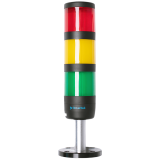 RO5A1-324F-RYG Светодиодная сигнальная колонна Raventek, диаметр 50 мм, Режим свечения - постоянное с зуммером, 3 цвета RYG (красный, желтый, зеленый), питание 24VDC, установка на горизонтальную поверхность, IP65, кабель 0,4м