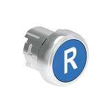LPSB1176 Нажимная кнопка Platinum диаметром 22 мм, утапливаемая, без фиксации, с пружинным возвратом, символ R, цвет синий, без крепежного основания LPXAU120M