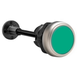 LPCR1003 Нажимная кнопка для механического управления без фиксации, пластиковый корпус,  Утапливаемый тип (ход 5,2мм). Регулируемая длина 0...150мм., в комплекте со стягой, (без крепежного основания ..AU120), цвет зеленый