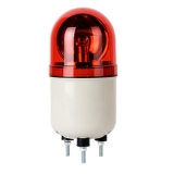 SLG-1FF-Y Светосигнальная колонна d=86мм, монтаж на шпильках 3×M5, осн. корп. 73мм (пластик), 1 модуль (лампа BA15S) вращающегося свечения: жёлтый, питание 110/220VAC, IP42