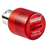 IKMF220K Светодиод LED 220VAC, цоколь BA15S, цвет красный, стробоскопический