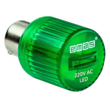IKML220Y Светодиод LED 220VAC, цоколь BA15S, цвет зеленый