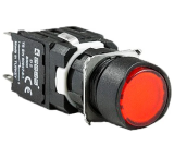D102YDK Кнопка нажимная, возвратная, круглая, красная (1НО+1НЗ)