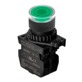 S2PR-P3GAD, Кнопка нажатия с подсветкой, НО,  LED 12-30VDC/AC, цвет Зеленый