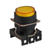 S16PR-E2Y Кнопочный выключатель, круглый, 16 мм, выступающие, с фиксацией, без блока контактов, желтый