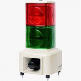 MSGT-210-RG 110VAC Светодиодная сигнальная колонна, квадратный корпус, громкость звука 100 дБ, питание 110V AC, 2 секции, цвет красный/зеленый